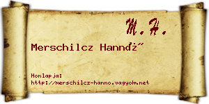 Merschilcz Hannó névjegykártya